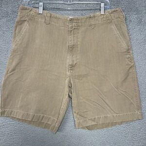 VTG Gap Hipster Shorts Men 36(34) x 9 Khaki Flat Front Chino Preppy Casual *Rare